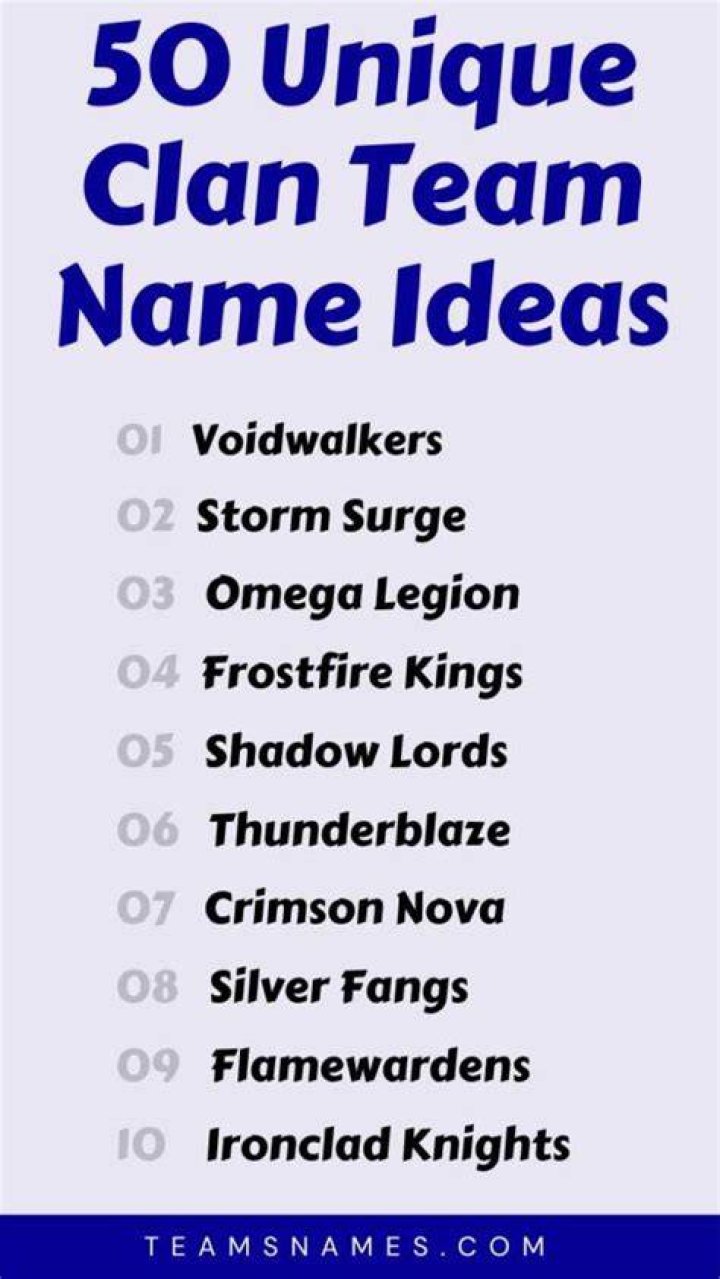 50 Amazing And Unique Clan Name Ideas That Will Strike Fear Into The Hearts Of Your Opponents
