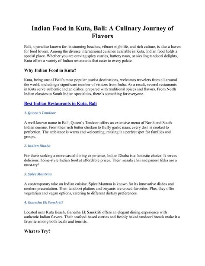 A Culinary Journey Of Flavors