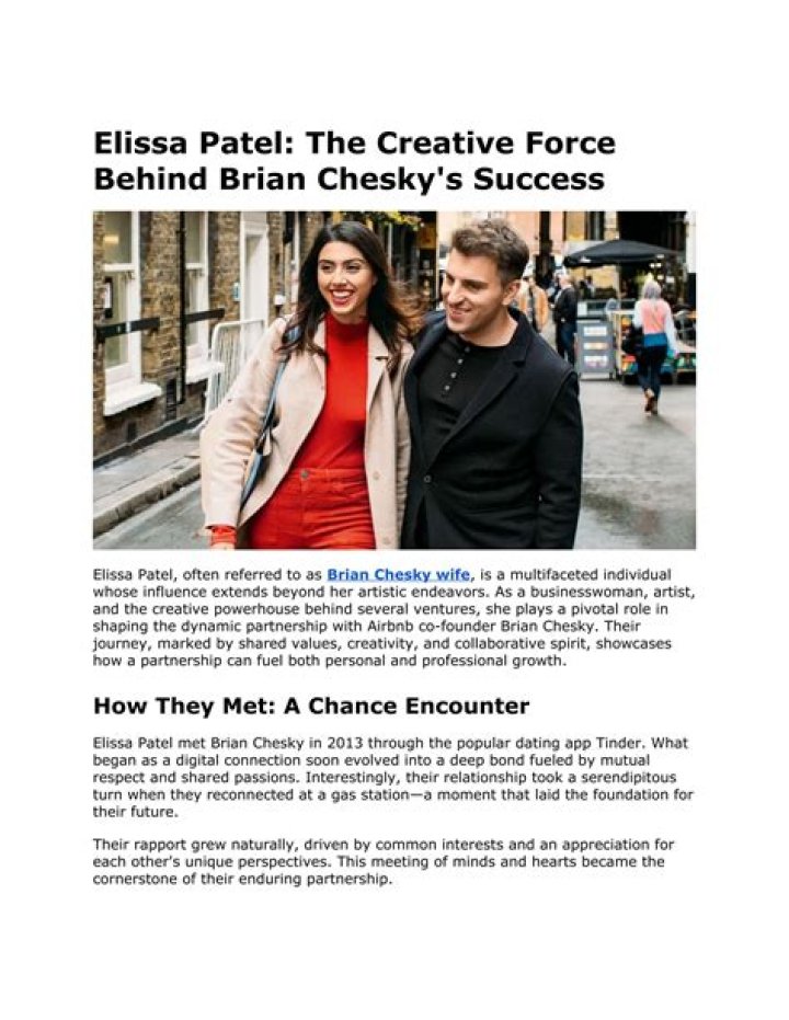 Brian Chesky And Elissa Patel: A Dynamic Duo In The Business World