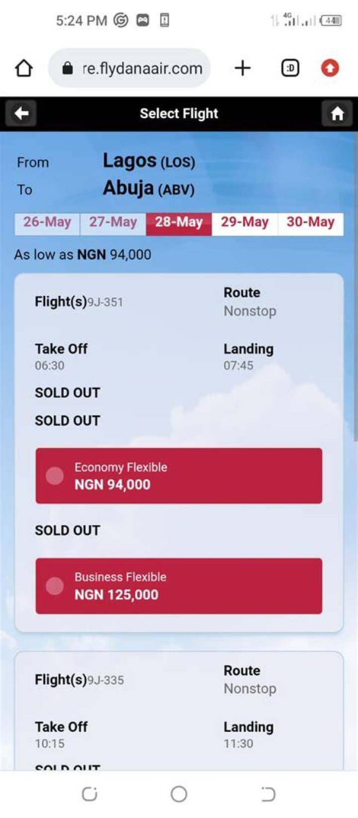 Calculate The Cost Of Flight Tickets From Abuja To Lagos On Air Peace