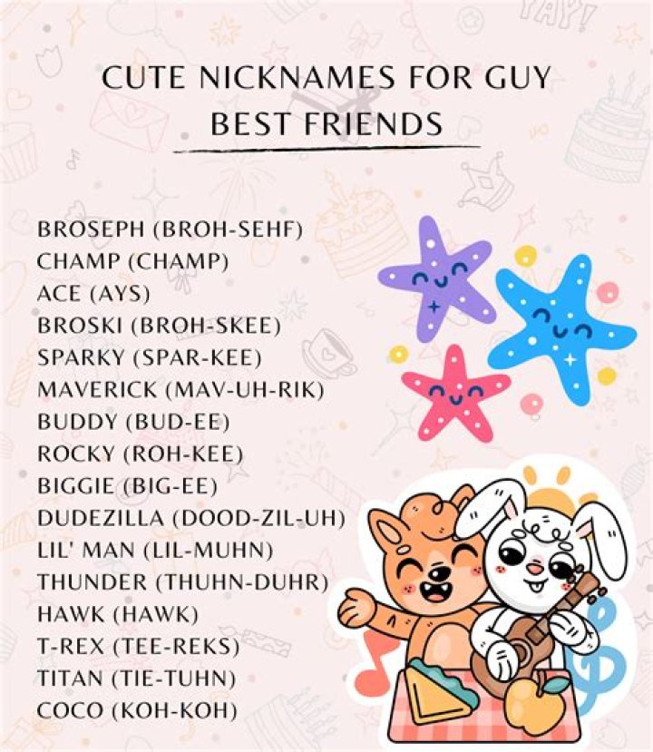 Cute Guy Friend Nicknames Revealed
