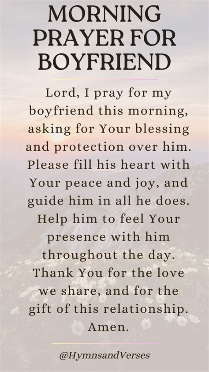Morning Prayer To Brighten My Boyfriend's Day