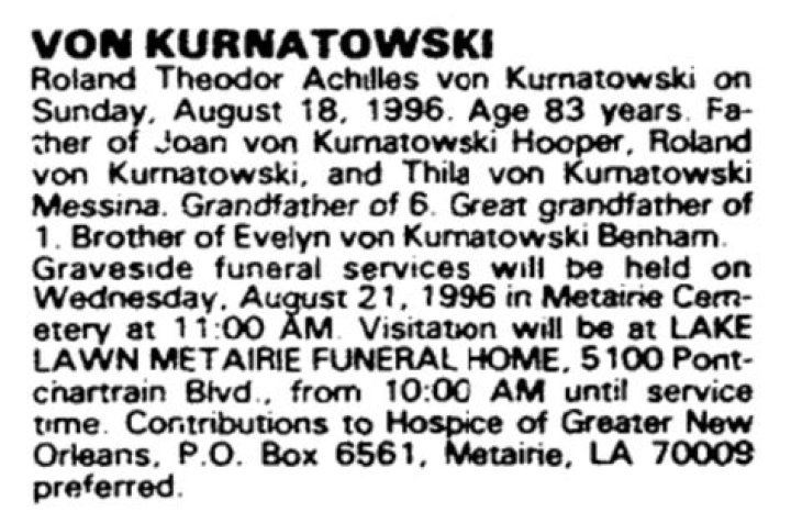 Top Ten Facts You Need To Know About Roland Von Kurnatowski Sr.