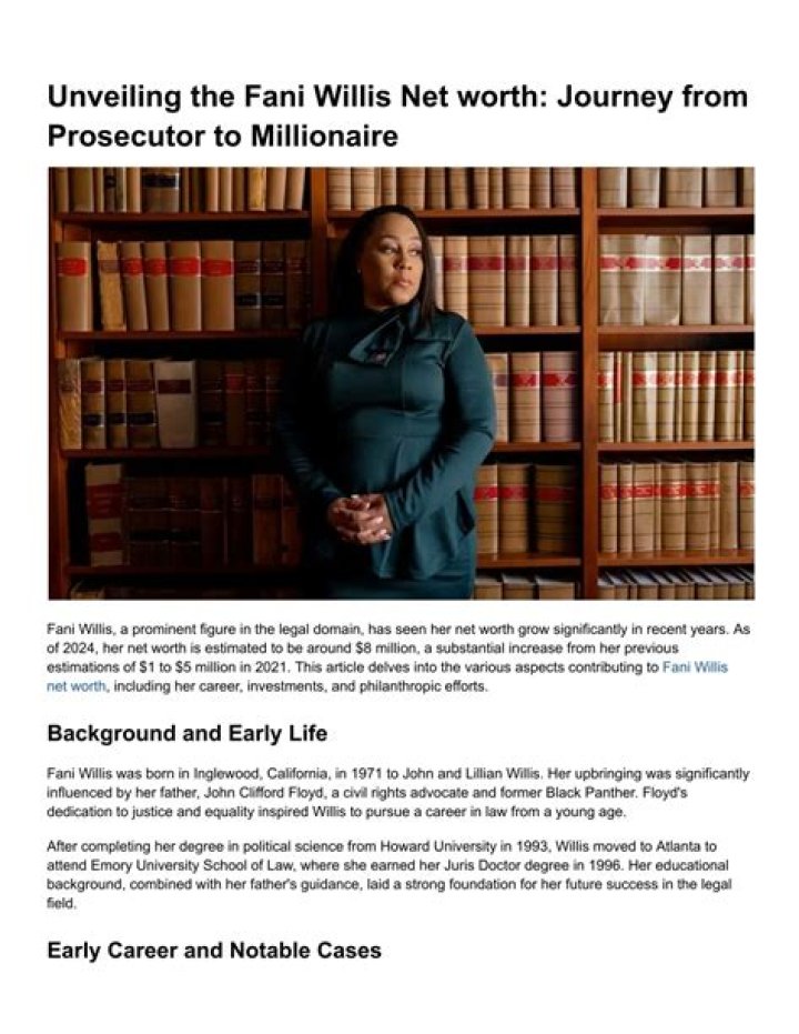 Unveiling Fani Willis's Net Worth: Discoveries And Insights For 2023