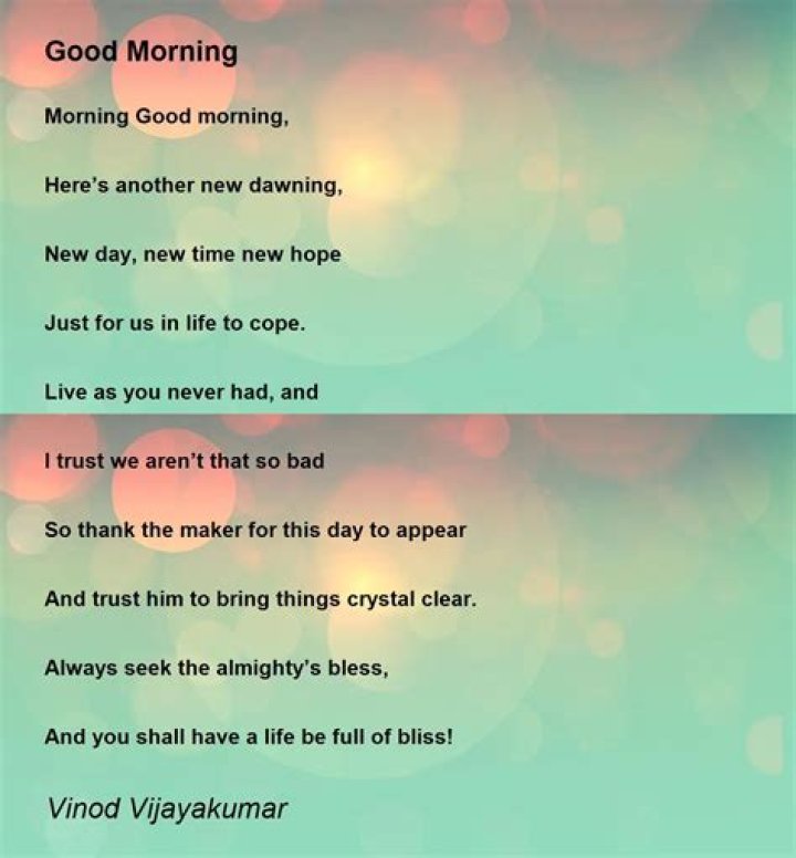 Unveiling The Magic Of Short Good Morning Poems: Discoveries And Insights