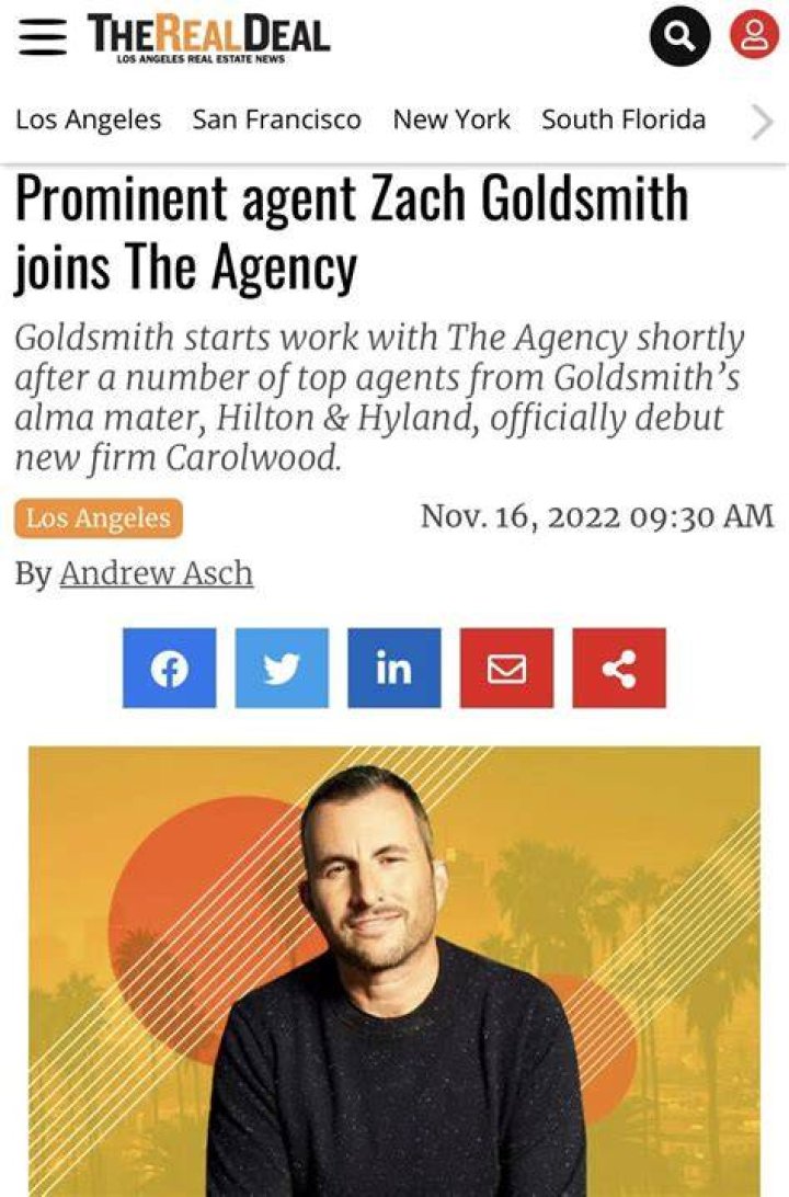 Zach Goldsmith And "The Agency Wife"